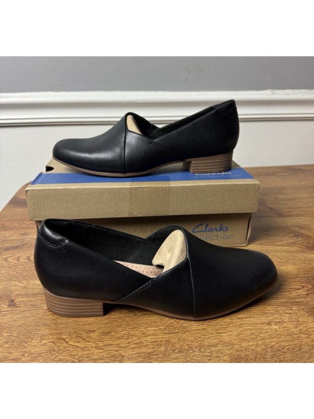 Clarks Juliet Palm Black Leather Women's Pumps Shoes - Size 7.5 M